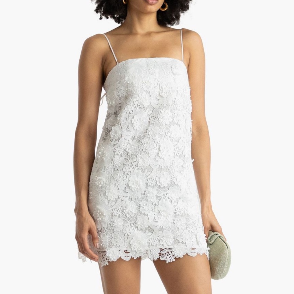 Zimmermann White Floral Lace Mini Dress